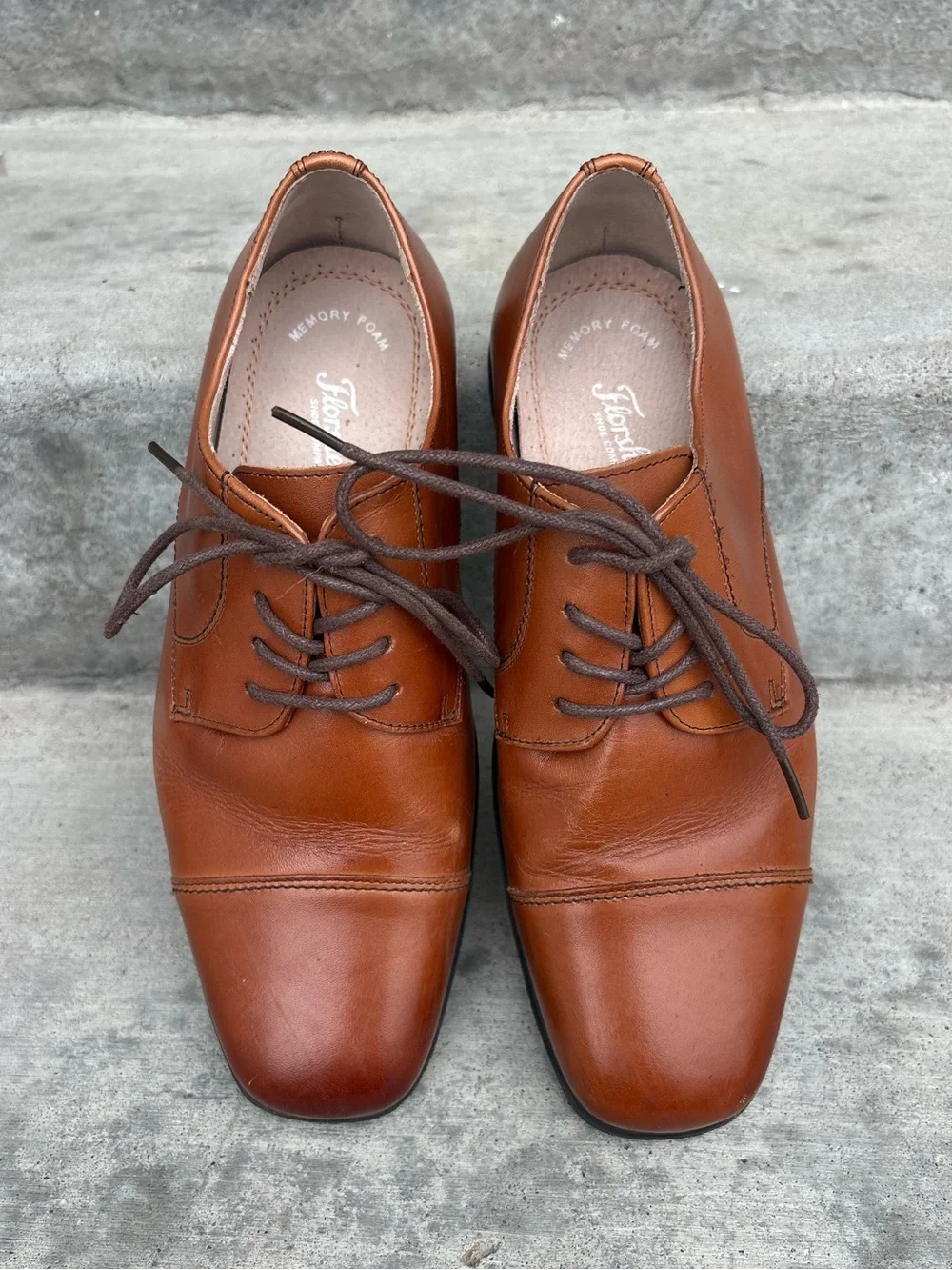 Florsheim Kids Boys Cap Toe Oxford Dress Shoes Leather Size 5.5